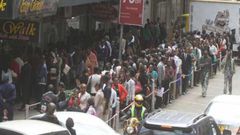 File image of thousands of unemployed Kenyans who turned up for a recruitment drive in Nairobi