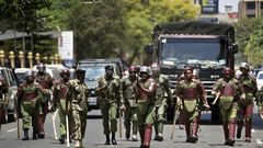 Anti riot police in Nairobi CBD