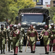 Anti riot police in Nairobi CBD