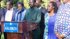 Azimio leaders after a meeting addressing the press