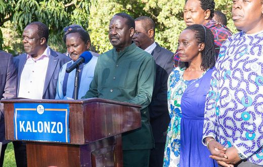 Azimio leaders after a meeting addressing the press