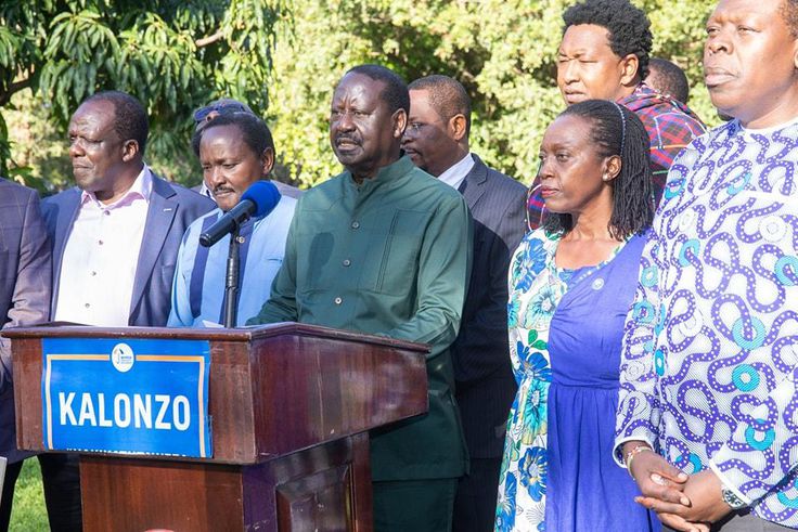 Azimio leaders after a meeting addressing the press