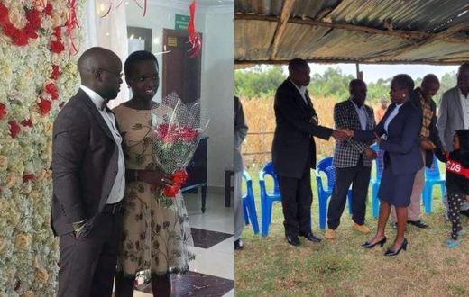 A collage image of photos of Bomet Woman Representative Linet Chepkorir Toto’s dowry negotiations and her engagement
