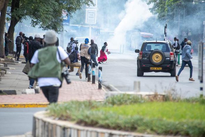 Protests ongoing at the Nairobi CBD