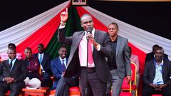 File image of South Mugirango MP Sylvanus Osoro speaking during a past political function attended by DP Ruto