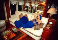 Fayvanny poses inside & outside the yacht that Rayvanny rented for Sh566K