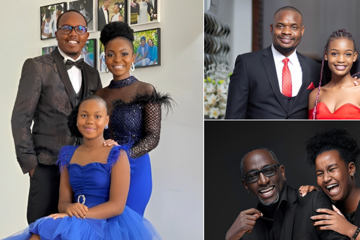 Abel Mutua & daughter Mumbua, Kennedy Rapudo & his daughter, Robert Burale & daughter