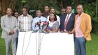 Kalonzo Musyoka and other Azimio leaders during a presser on April 19, 2024