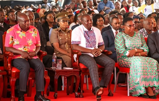 File image of President William Ruto, his deputy Rigathi Gachagua and other leaders at a past event