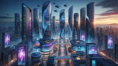 An AI-generated image of a futuristic city
