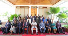 President William Ruto chairs Cabinet meeting at Kisumu State Lodge on October 9, 2023