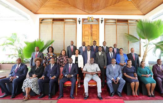President William Ruto chairs Cabinet meeting at Kisumu State Lodge on October 9, 2023