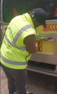 A traffic officer inspecting a vehicle