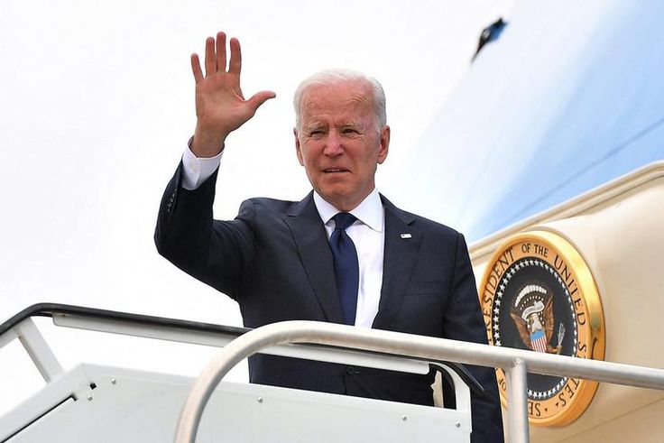 President Joe Biden boards Air Force One before departing from Tulsa International Airport in Tulsa, Oklahoma, on June 1, 2021.