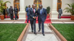 President William Ruto with Lang'ata MP Jalang'o at State House, Nairobi on July 4, 2023
