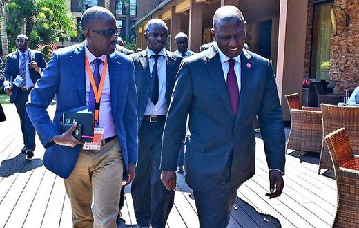 File image of Foreign Affairs Principal Secretary Korir Sing'oei with President William Ruto