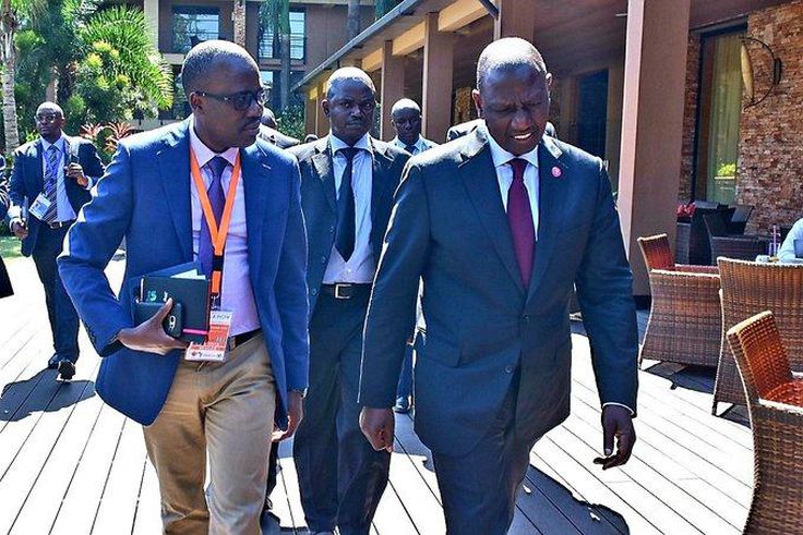 File image of Foreign Affairs Principal Secretary Korir Sing'oei with President William Ruto