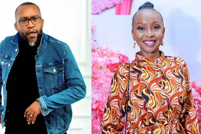 A collage of Jimmi Gathu and Nini Wacera