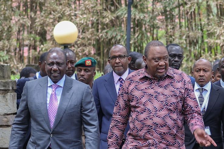 President William Ruto and former President Uhuru Kenyatta at Safari Park Hotel during the opening of the regional peace talks meeting dubbed the third Inter-Congolese Consultations of the Nairobi Peace Process in 2022