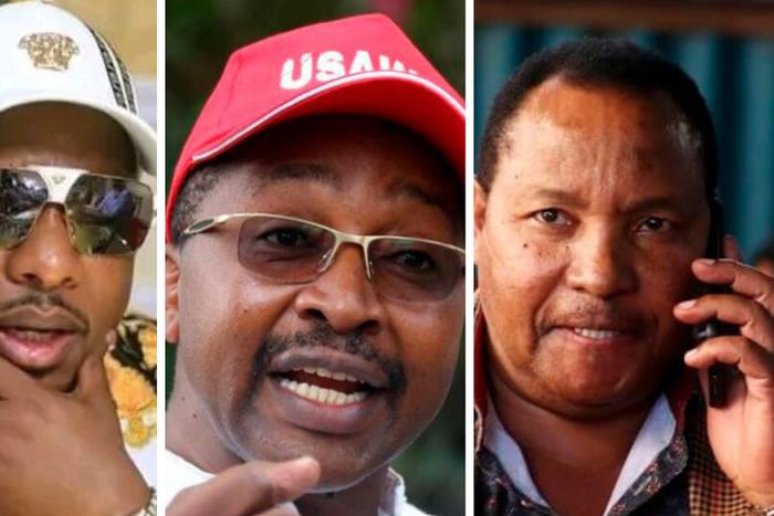 A collage of Mike Sonko, Mwangi wa Iria and Ferdinand Waititu
