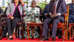 Deputy President Rigathi Gachagua with Kirinyaga Governor Anne Waiguru at State House, Nairobi on March 11, 2024