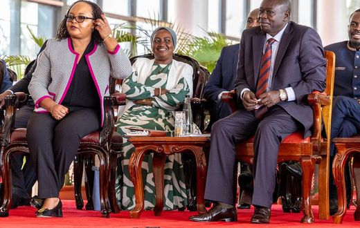 Deputy President Rigathi Gachagua with Kirinyaga Governor Anne Waiguru at State House, Nairobi on March 11, 2024