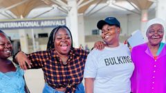 Pritty Vishy overwhelmed in emotional reunion with her mother at JKIA