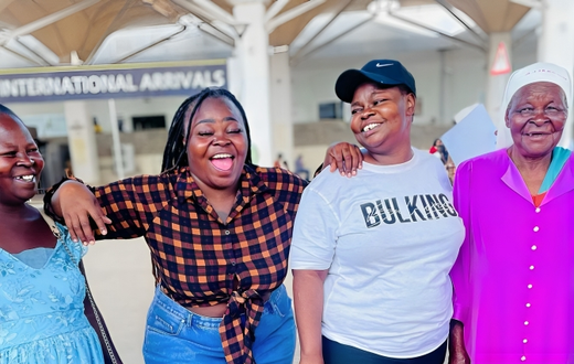Pritty Vishy overwhelmed in emotional reunion with her mother at JKIA