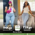 Maureen Waititu showcasing over 22kg weight loss.