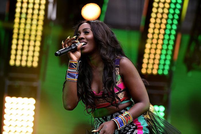 Tiwa Savage performs onstage at the Budweiser Made in America Festival. Credits: Zachary Mazur/FilmMagic