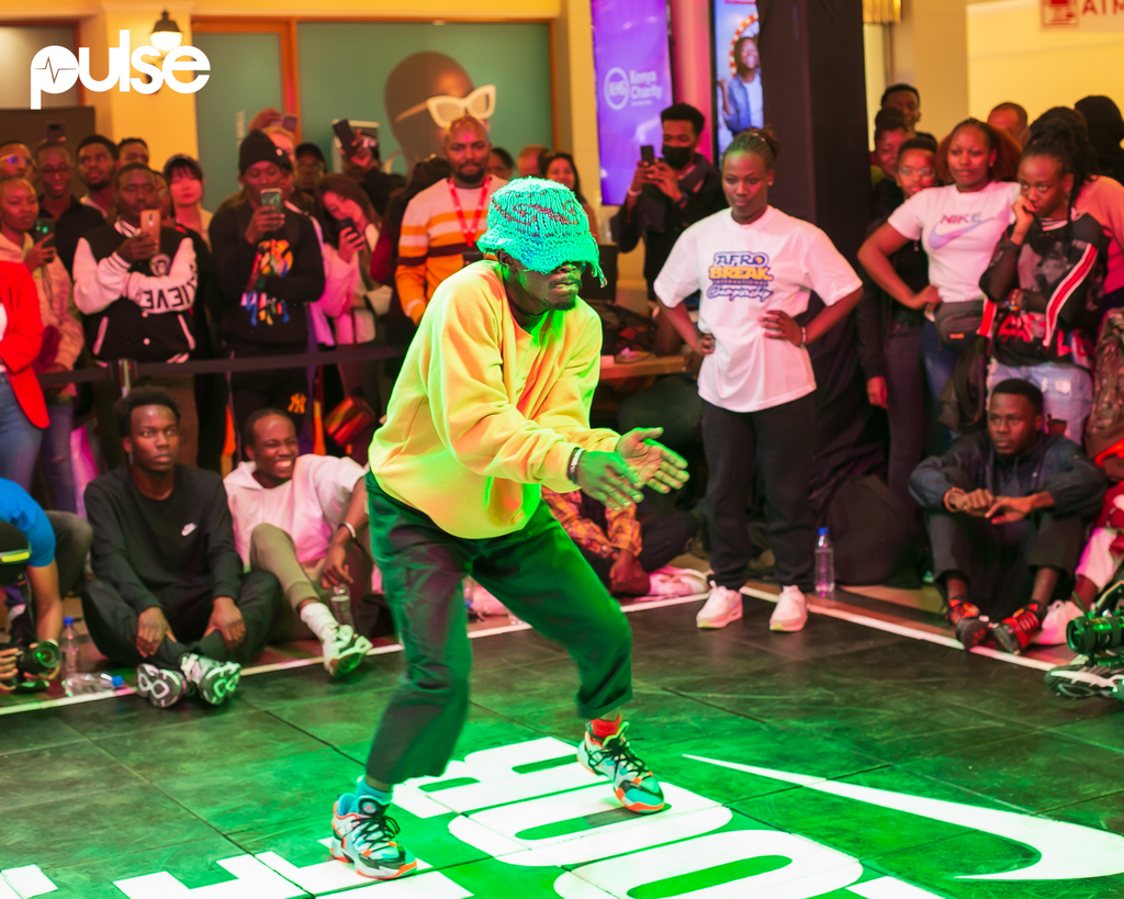 Collins Brianoh takes the stage at Nike's "Own The Floor" dance battle on July 22, 2023