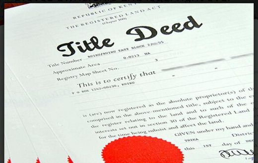 An image of a sample title deed