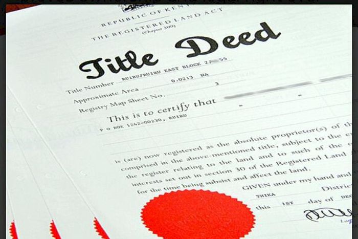 An image of a sample title deed