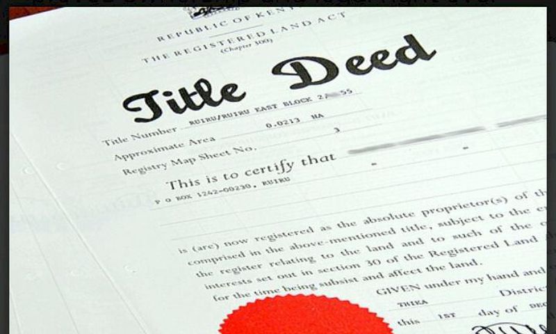 An image of a sample title deed