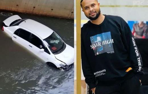 Ex-KTN star Jamal Gaddafi narrowly escapes death as his car is swept by floods in Westlands