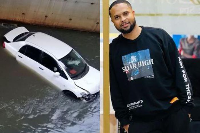Ex-KTN star Jamal Gaddafi narrowly escapes death as his car is swept by floods in Westlands