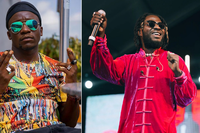 A collage of Scar Mkadinali and Nviiri the Story Teller