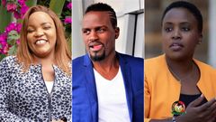A collage photo of Purity Ngirici, Macdonald Mariga and Linda Ogutu
