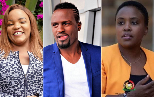 A collage photo of Purity Ngirici, Macdonald Mariga and Linda Ogutu