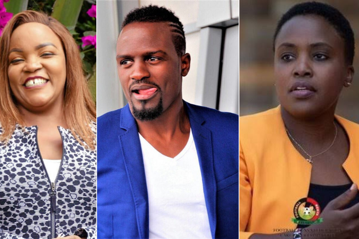 A collage photo of Purity Ngirici, Macdonald Mariga and Linda Ogutu