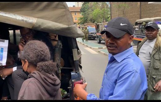 A police officer who was captured during the Finance Bill 2024 protests in Nairobi
