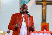Embakasi North MP James Gakuya speaking at the Sacred Heart Endarasha Catholic Church, Kieni Constituency, Nyeri County.