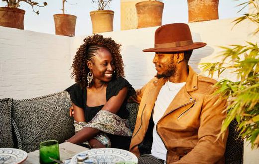 A young couple on a date