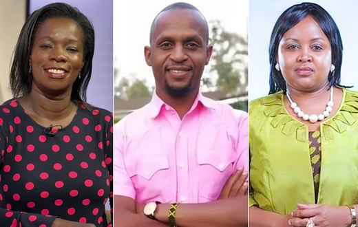 A collage showing Tahidi High actors Lydia Gitachu, Ted Kitana & Angel Waruinge