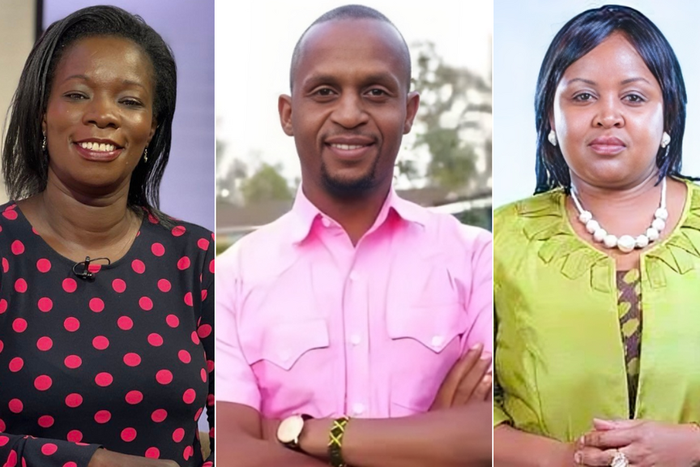 A collage showing Tahidi High actors Lydia Gitachu, Ted Kitana & Angel Waruinge