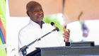 President Museveni speaking at the event at Kololo