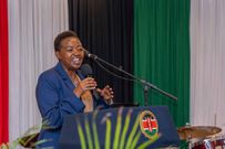 First Lady Rachel Ruto speaks during a prayer service on January 23, 2022