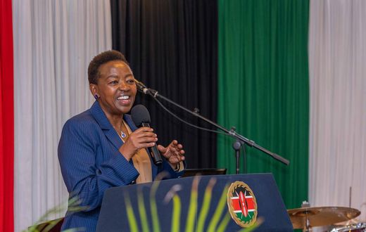 First Lady Rachel Ruto speaks during a prayer service on January 23, 2022
