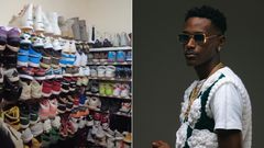 A collage of Jimmy Truth and his shoe collection