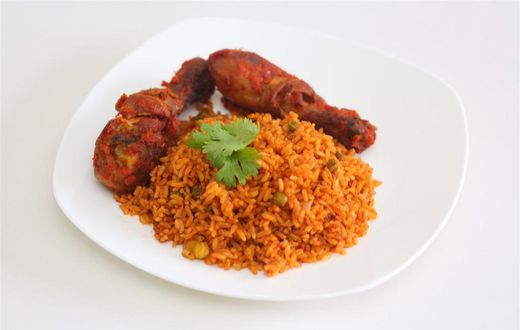 Jollof rice is usually served with chicken